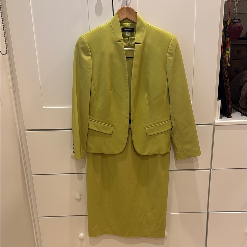 Nine West Lime Green Blazer & Skirt Set